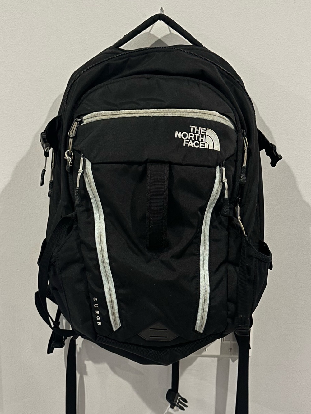 The North Face Black Surge Daypack with White Accents